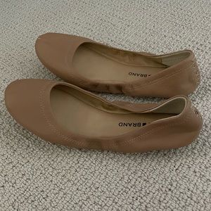 Lucky Brand Emmie Ballet Leather Flats in medium brown
